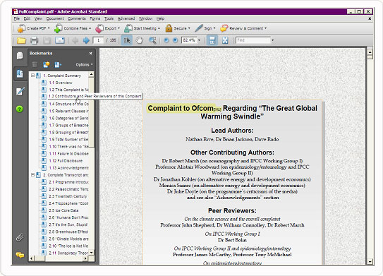 PDF Bookmarks Panel screen capture